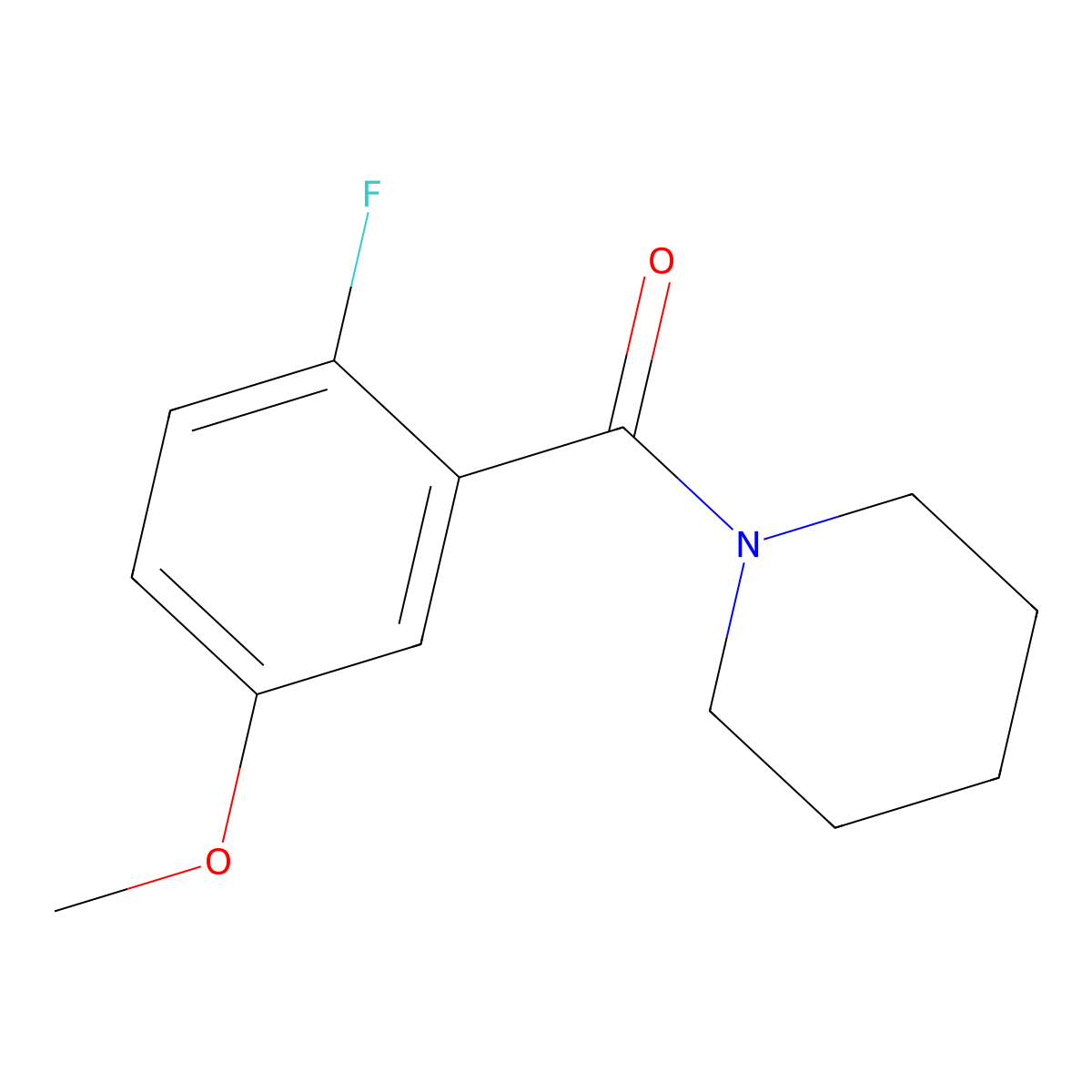 (2-Fluoro-5-methoxyphenyl)(piperidin-1-yl)methanone molecular structure, CAS 2734774-26-4