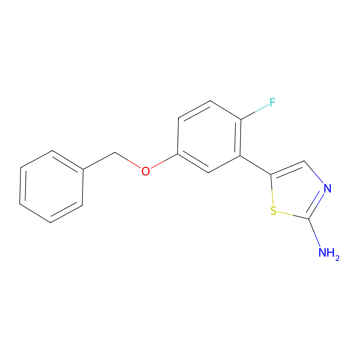 5-(5-(Benzyloxy)-2-fluorophenyl)thiazol-2-amine molecular structure, CAS 2734774-30-0