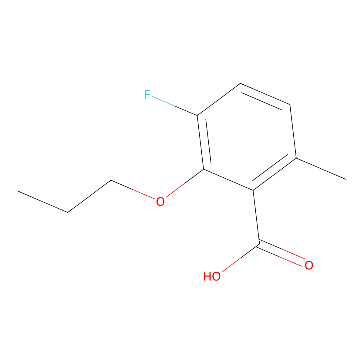 3-Fluoro-6-methyl-2-propoxybenzoic acid molecular structure, CAS 2734774-31-1