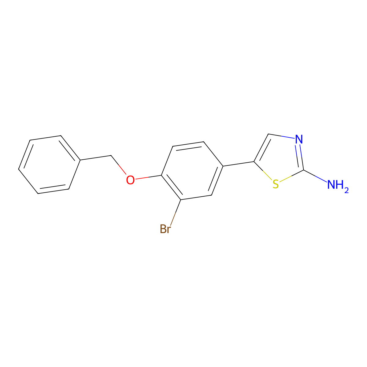 5-(4-(Benzyloxy)-3-bromophenyl)thiazol-2-amine molecular structure, CAS 2734774-32-2