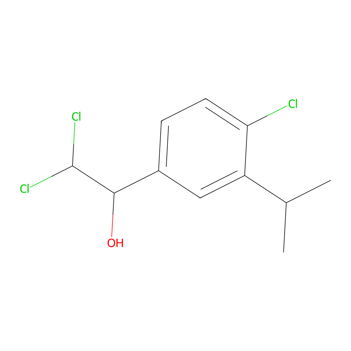 2,2-Dichloro-1-(4-chloro-3-isopropylphenyl)ethanol molecular structure, CAS 2734774-47-9