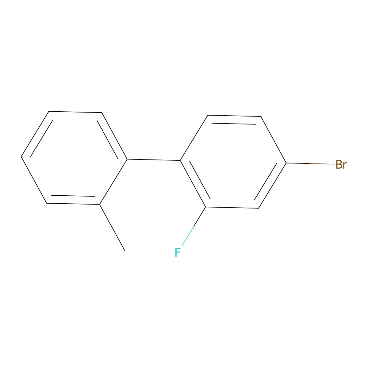 4-Bromo-2-fluoro-2'-methyl-1,1'-biphenyl molecular structure, CAS 2734774-53-7