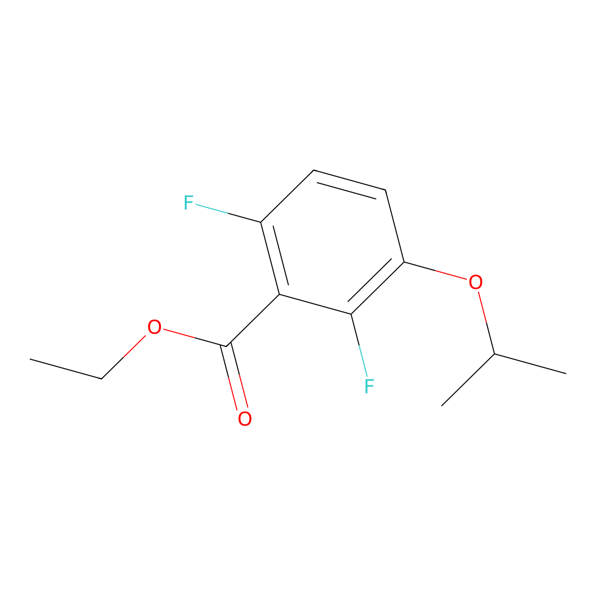 Ethyl 2,6-difluoro-3-isopropoxybenzoate molecular structure, CAS 2734774-58-2
