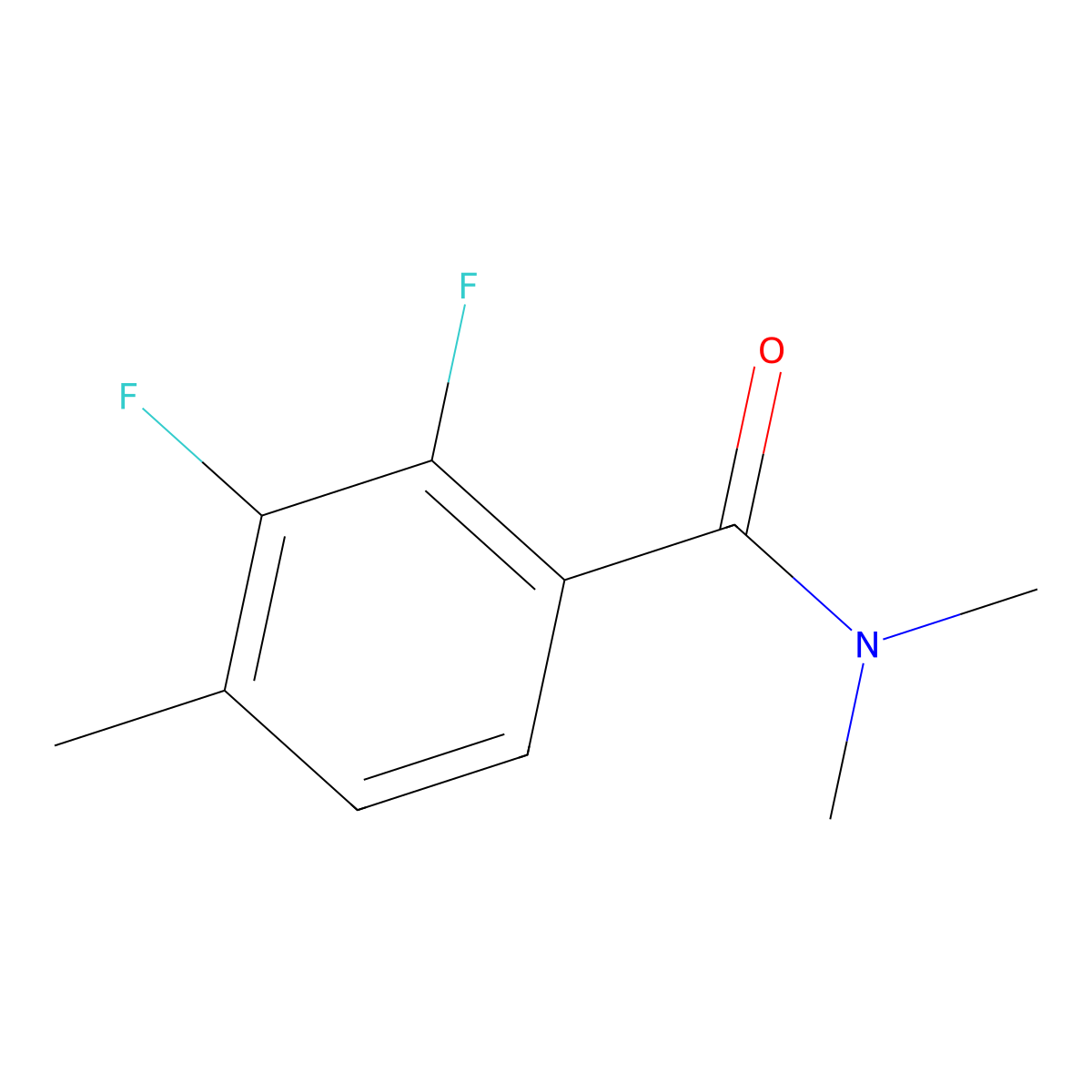 2,3-difluoro-N,N,4-trimethylbenzamide molecular structure, CAS 2734774-61-7
