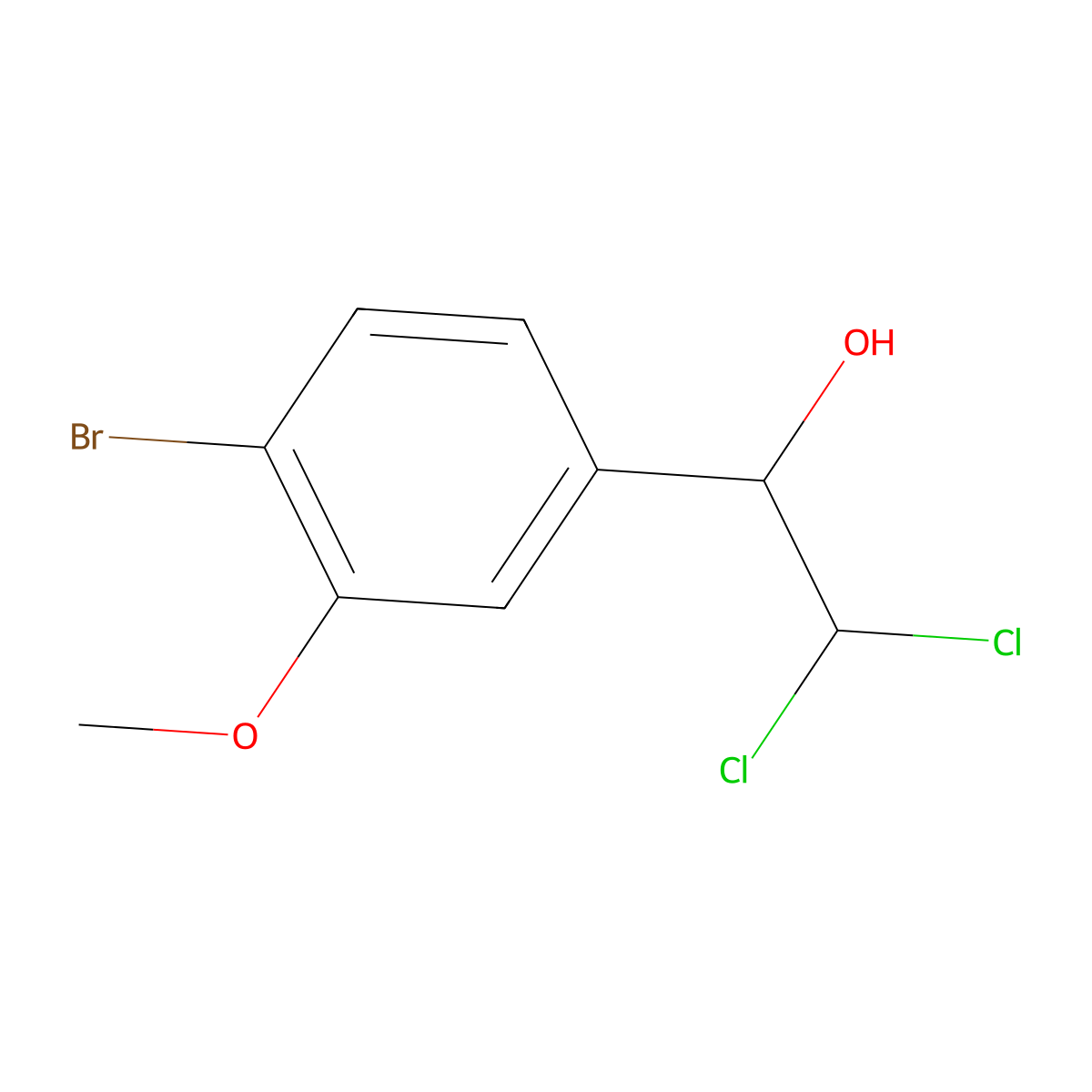 1-(4-Bromo-3-methoxyphenyl)-2,2-dichloroethanol molecular structure, CAS 2734774-73-1