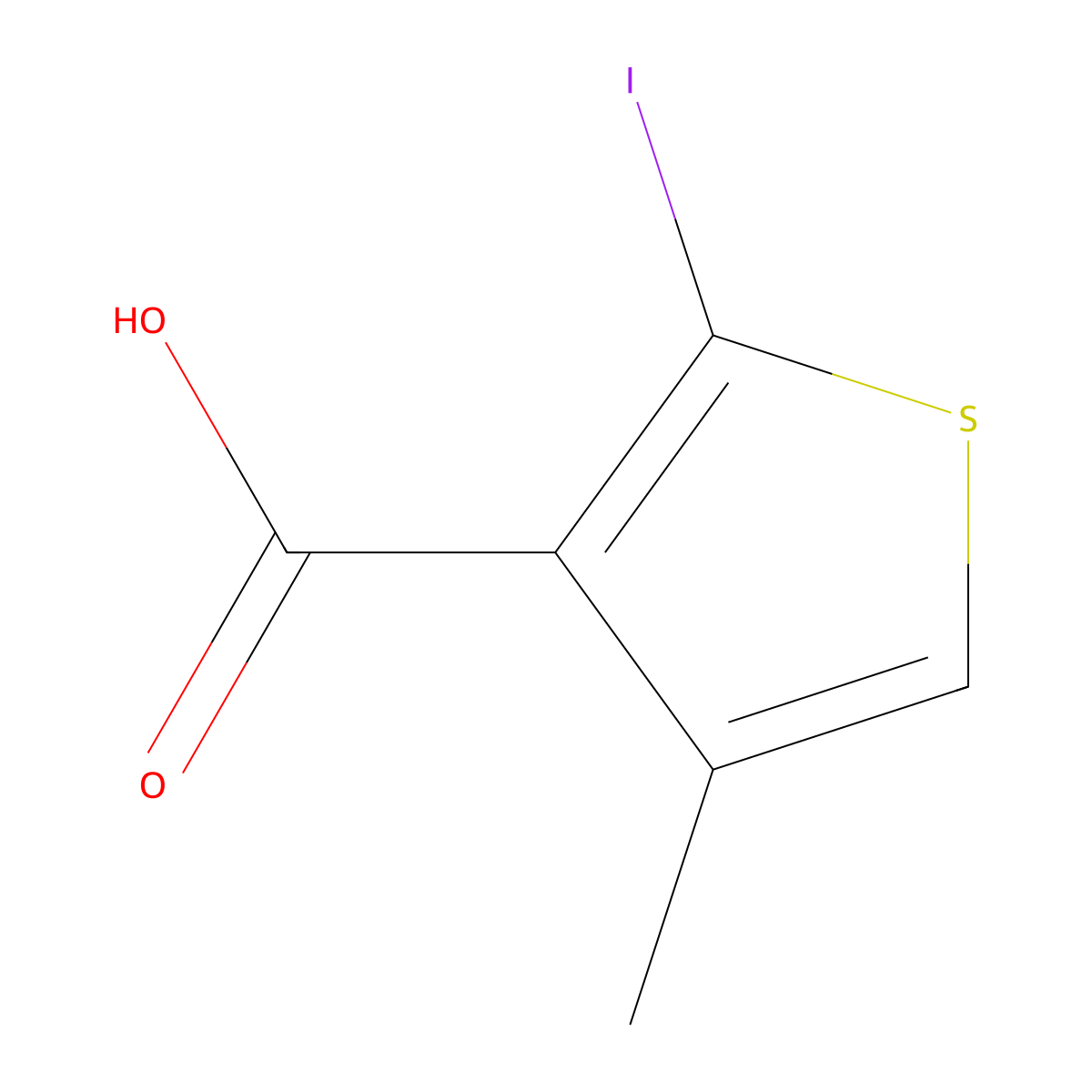 2-Iodo-4-methylthiophene-3-carboxylic acid molecular structure, CAS 2734774-78-6