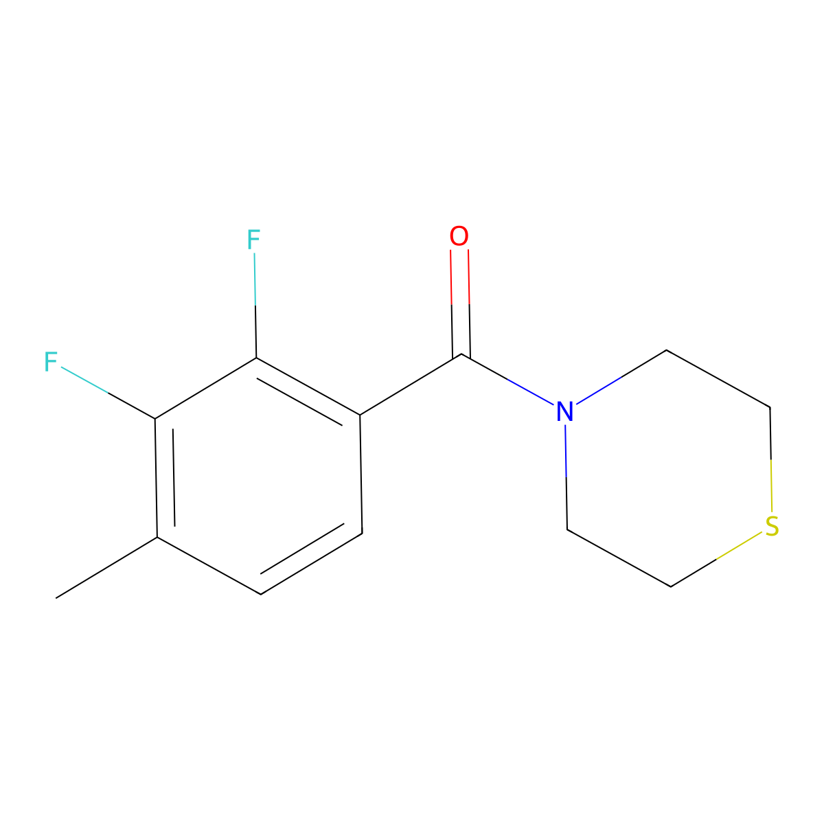 (2,3-Difluoro-4-methylphenyl)(thiomorpholino)methanone molecular structure, CAS 2734774-83-3