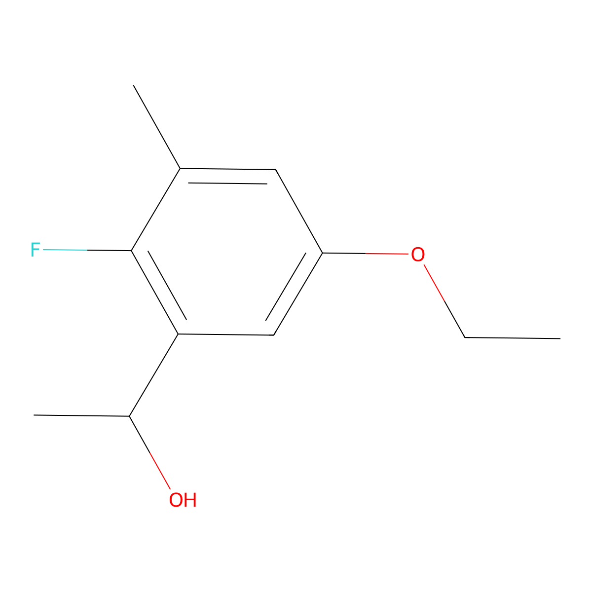 1-(5-Ethoxy-2-fluoro-3-methylphenyl)ethanol molecular structure, CAS 2734774-84-4