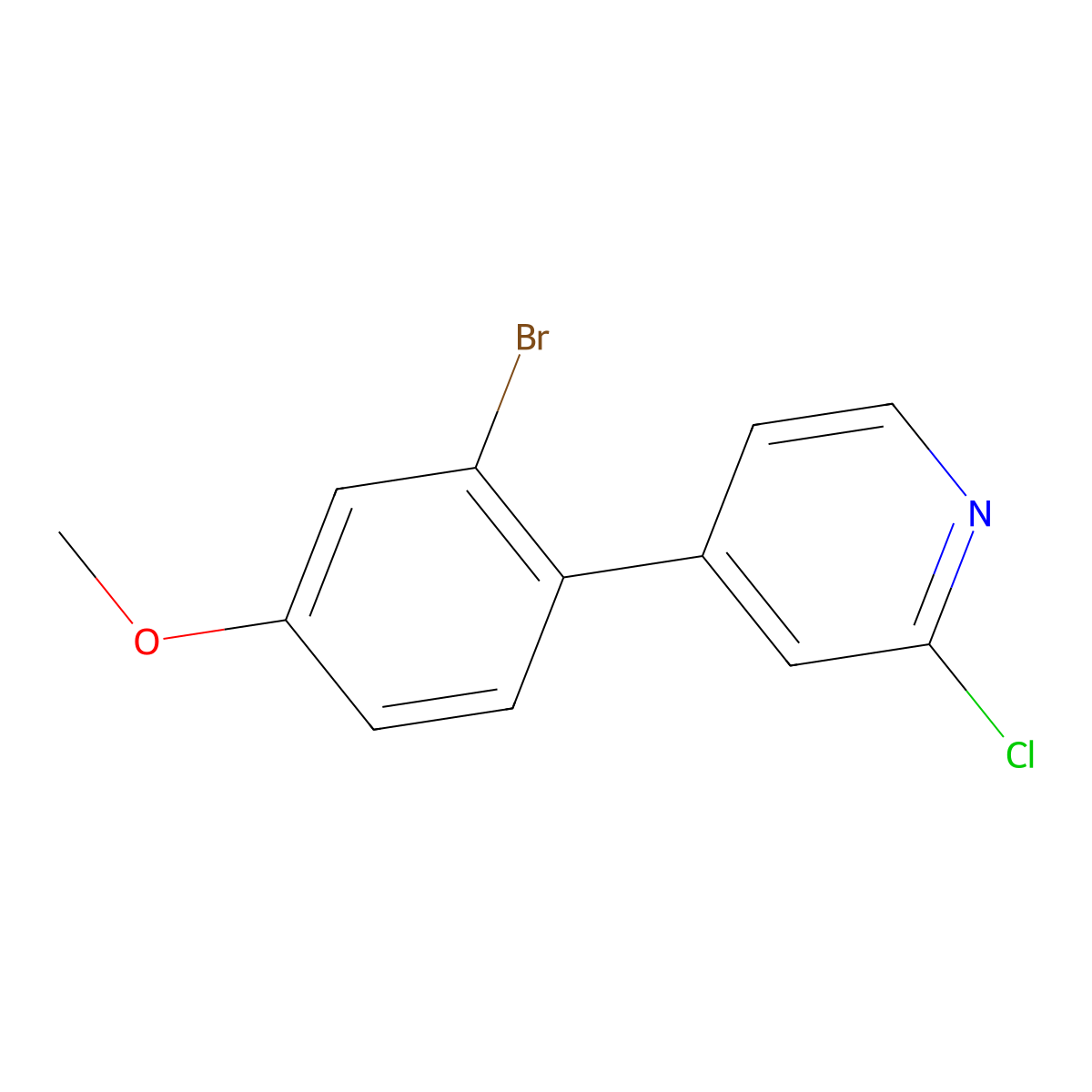 4-(2-Bromo-4-methoxyphenyl)-2-chloropyridine molecular structure, CAS 2734774-86-6