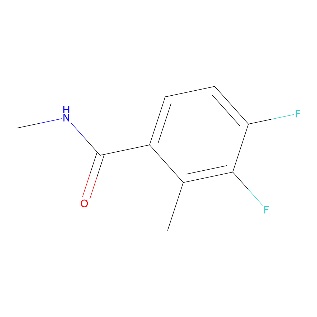 3,4-difluoro-N,2-dimethylbenzamide molecular structure, CAS 2734774-87-7