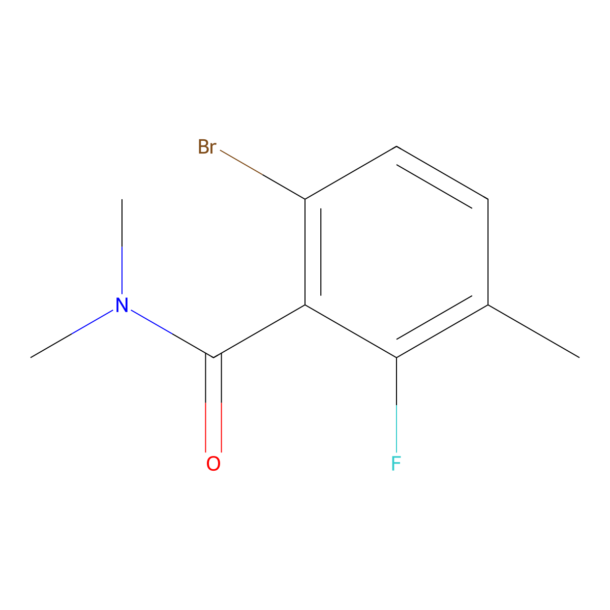6-Bromo-2-fluoro-N,N,3-trimethylbenzamide molecular structure, CAS 2734774-89-9