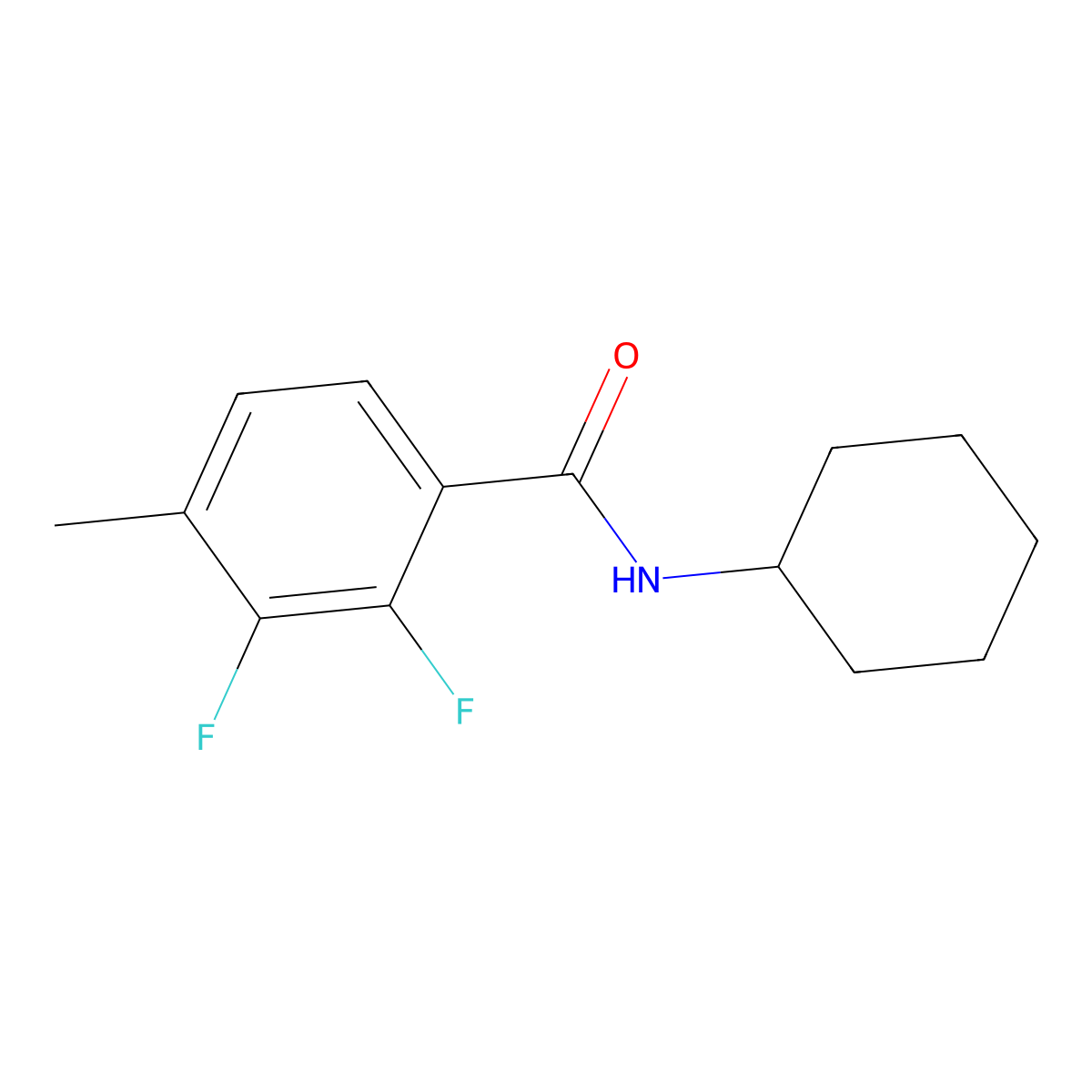 N-cyclohexyl-2,3-difluoro-4-methylbenzamide molecular structure, CAS 2734774-93-5