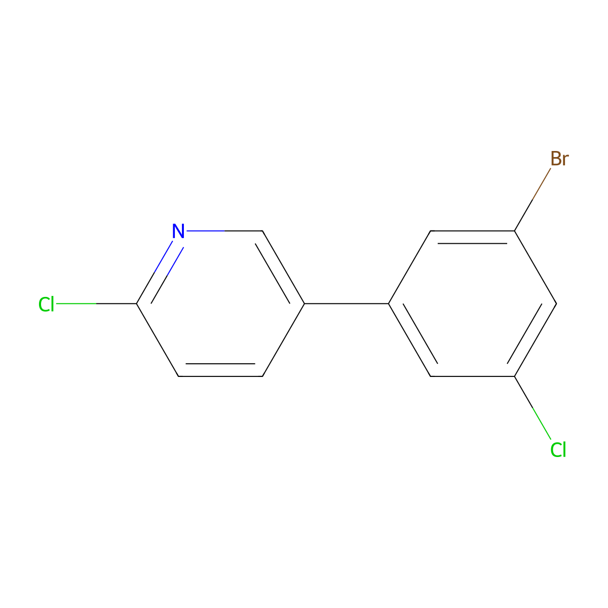 5-(3-Bromo-5-chlorophenyl)-2-chloropyridine molecular structure, CAS 2734774-94-6