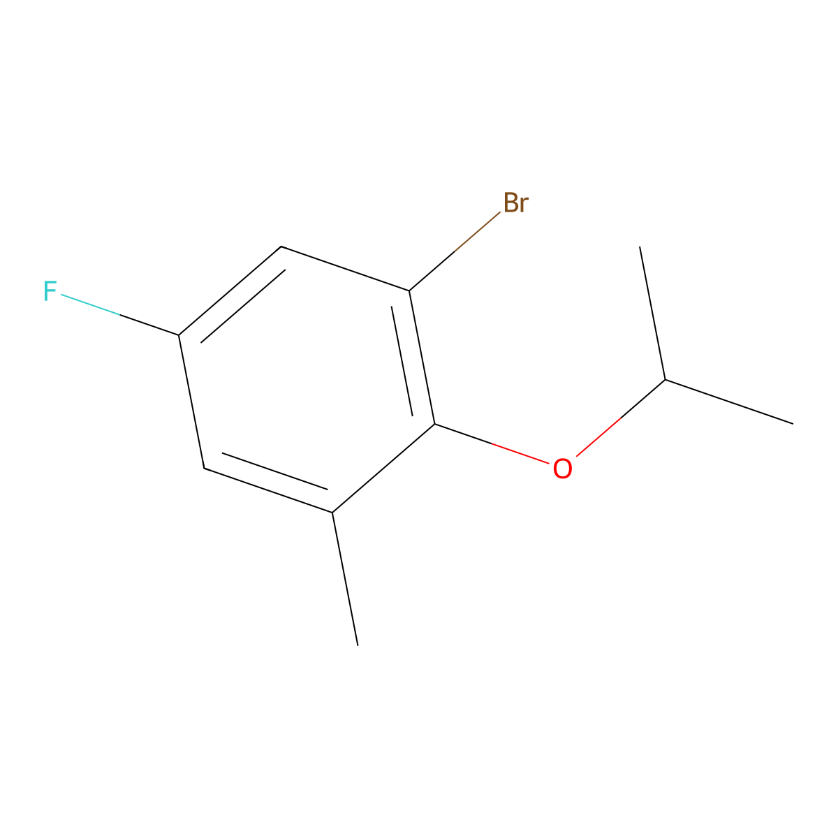 1-Bromo-5-fluoro-2-isopropoxy-3-methylbenzene molecular structure, CAS 2734775-01-8