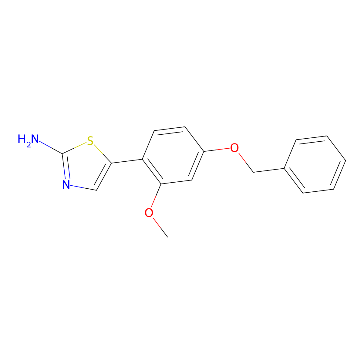 5-(4-(Benzyloxy)-2-methoxyphenyl)thiazol-2-amine molecular structure, CAS 2734775-02-9
