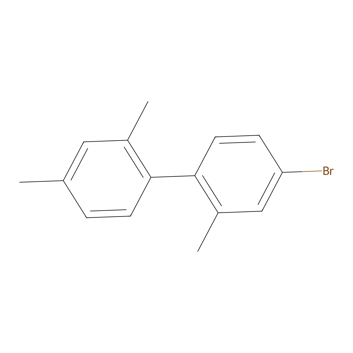 4-Bromo-2,2',4'-trimethyl-1,1'-biphenyl molecular structure, CAS 2734775-03-0