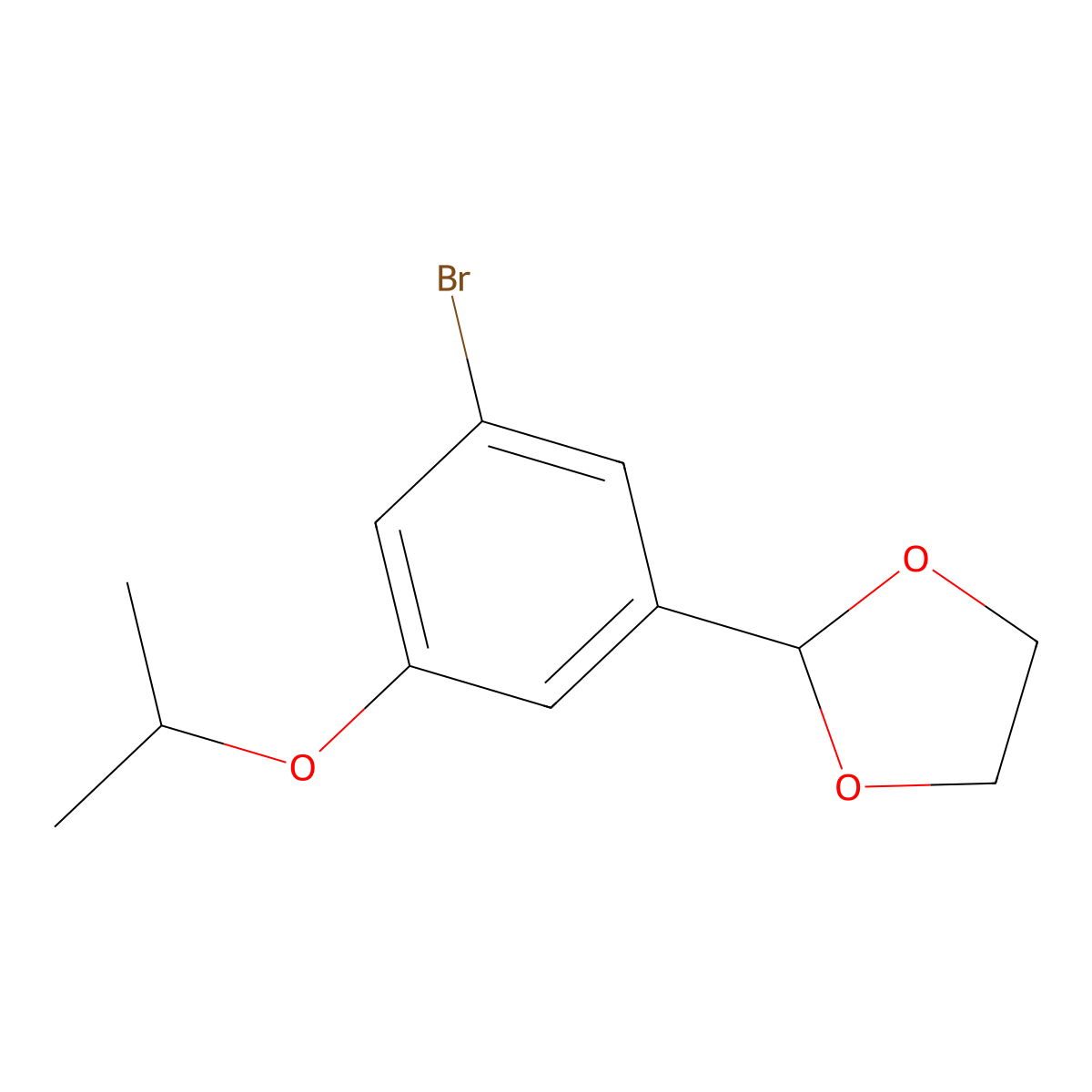 2-(3-Bromo-5-isopropoxyphenyl)-1,3-dioxolane molecular structure, CAS 2734775-05-2