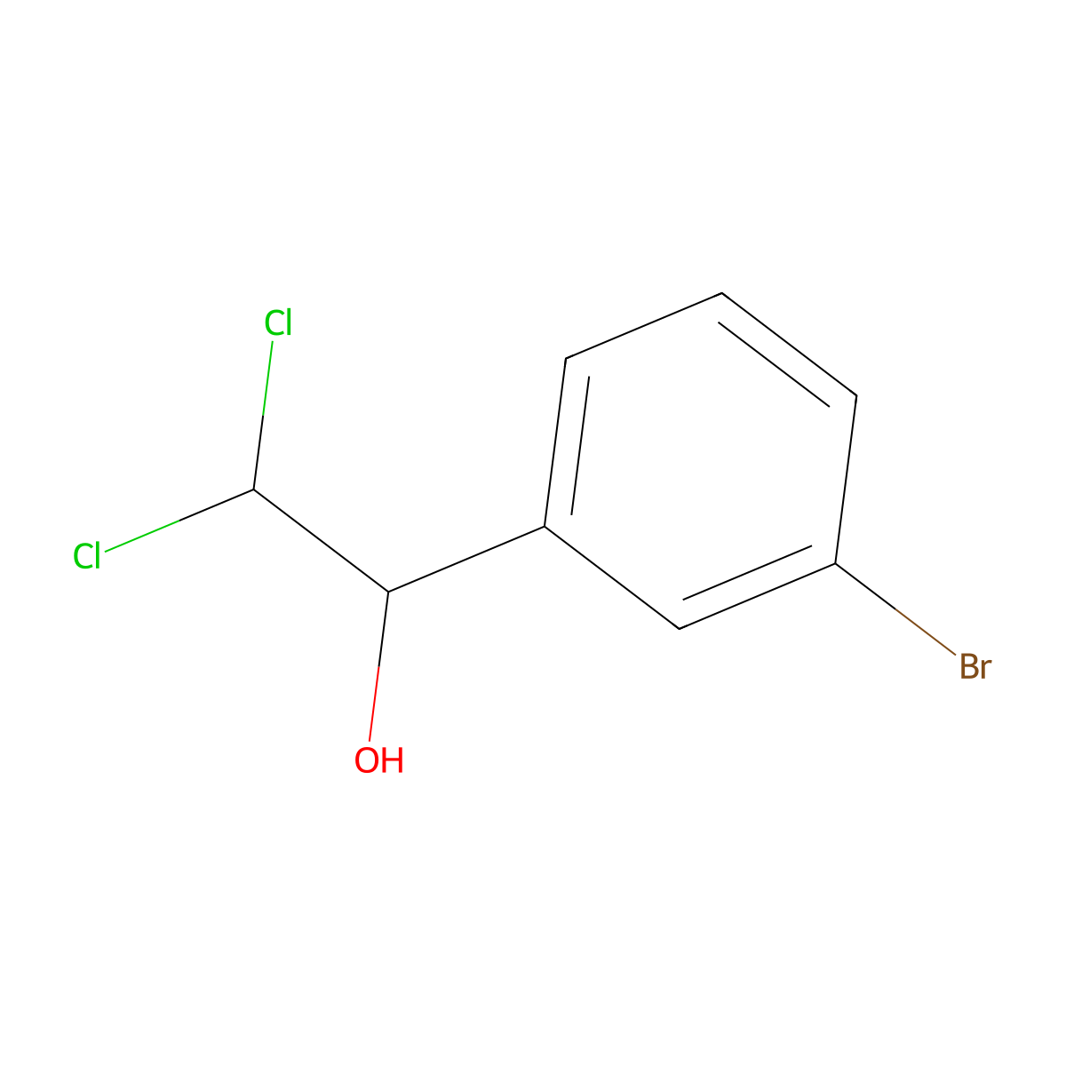 1-(3-Bromophenyl)-2,2-dichloroethanol molecular structure, CAS 2734775-07-4