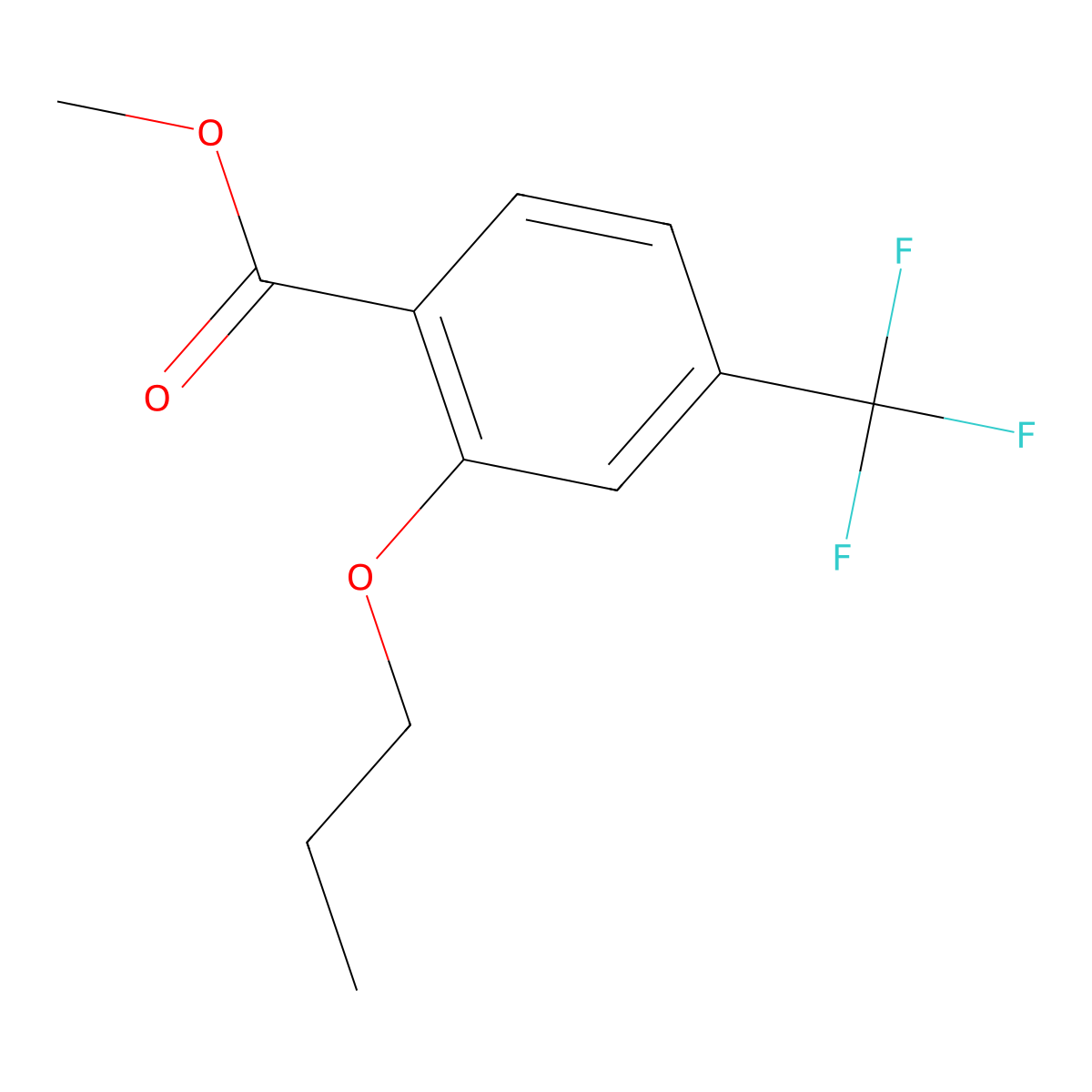 Methyl 2-propoxy-4-(trifluoromethyl)benzoate molecular structure, CAS 2734775-17-6