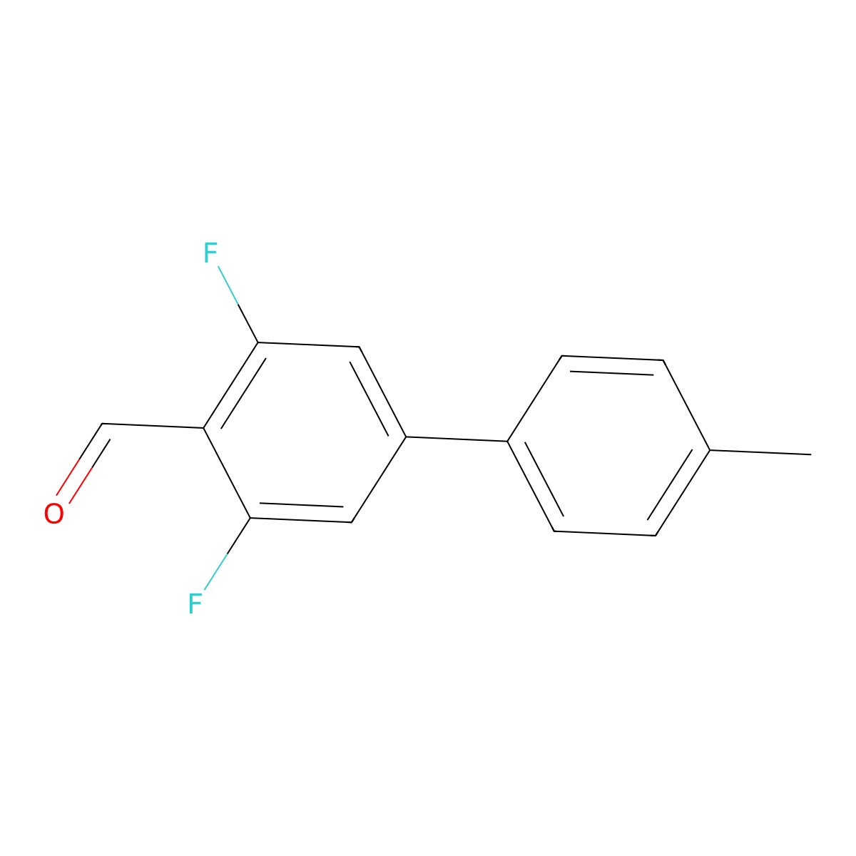 3,5-Difluoro-4'-methyl-[1,1'-biphenyl]-4-carbaldehyde molecular structure, CAS 2734775-21-2