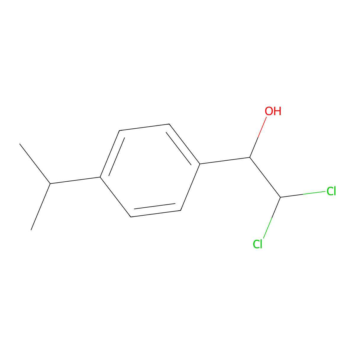2,2-Dichloro-1-(4-isopropylphenyl)ethanol molecular structure, CAS 2734775-33-6