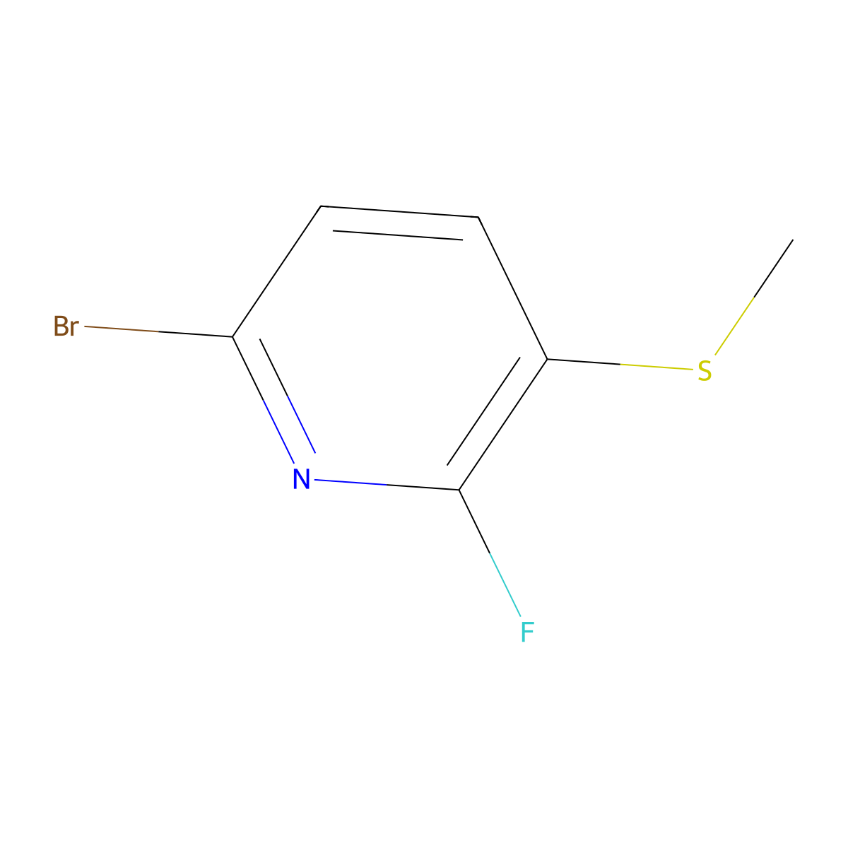 6-Bromo-2-fluoro-3-(methylthio)pyridine molecular structure, CAS 2734775-34-7