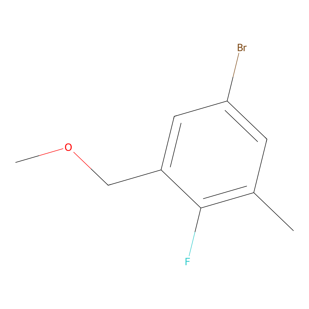 5-Bromo-2-fluoro-1-(methoxymethyl)-3-methylbenzene molecular structure, CAS 2734775-35-8