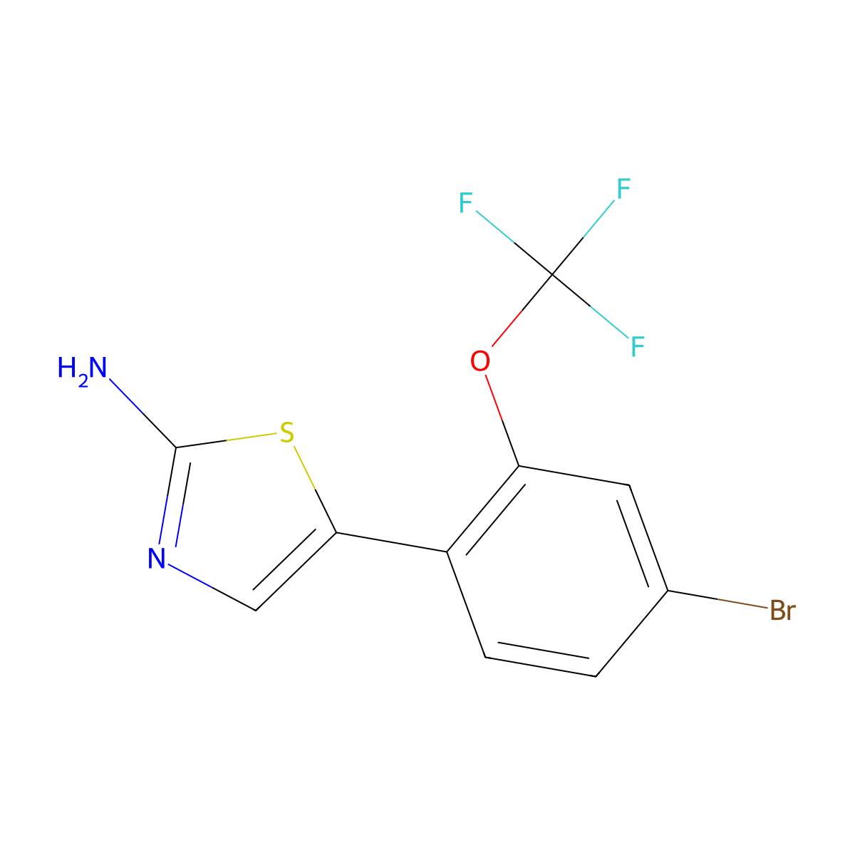 5-(4-Bromo-2-(trifluoromethoxy)phenyl)thiazol-2-amine molecular structure, CAS 2734775-38-1