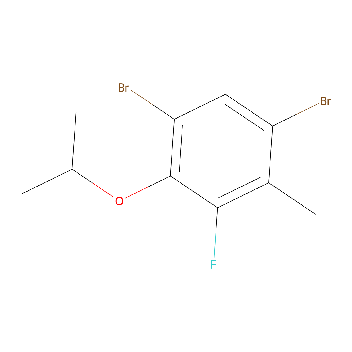 1,5-Dibromo-3-fluoro-2-isopropoxy-4-methylbenzene molecular structure, CAS 2734775-44-9
