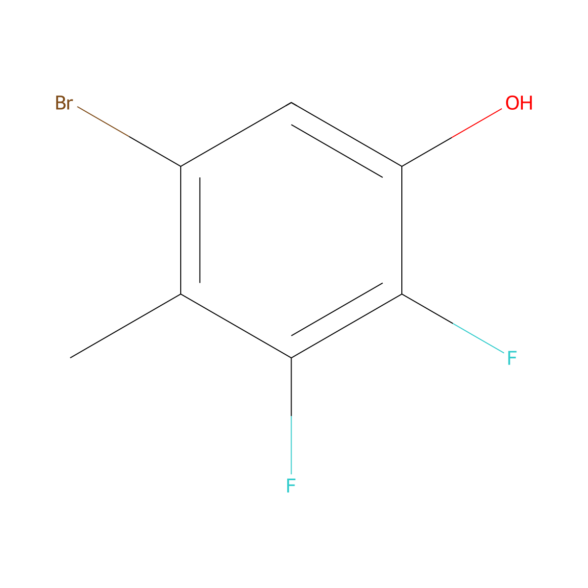 5-Bromo-2,3-difluoro-4-methylphenol molecular structure, CAS 2734775-45-0