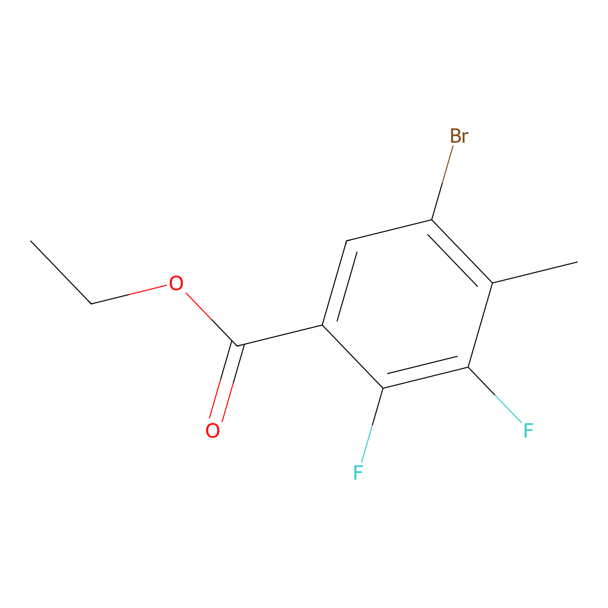 Ethyl 5-bromo-2,3-difluoro-4-methylbenzoate molecular structure, CAS 2734775-49-4