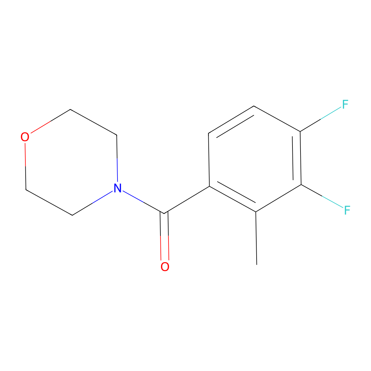 (3,4-Difluoro-2-methylphenyl)(morpholino)methanone molecular structure, CAS 2734775-50-7