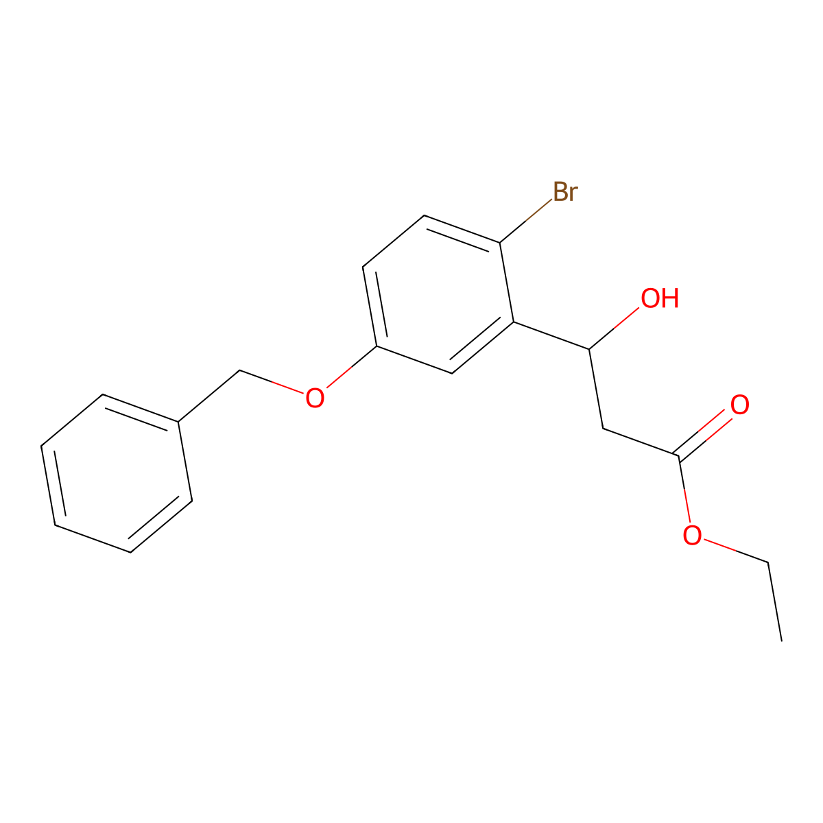 Ethyl 3-(5-(benzyloxy)-2-bromophenyl)-3-hydroxypropanoate molecular structure, CAS 2734775-51-8