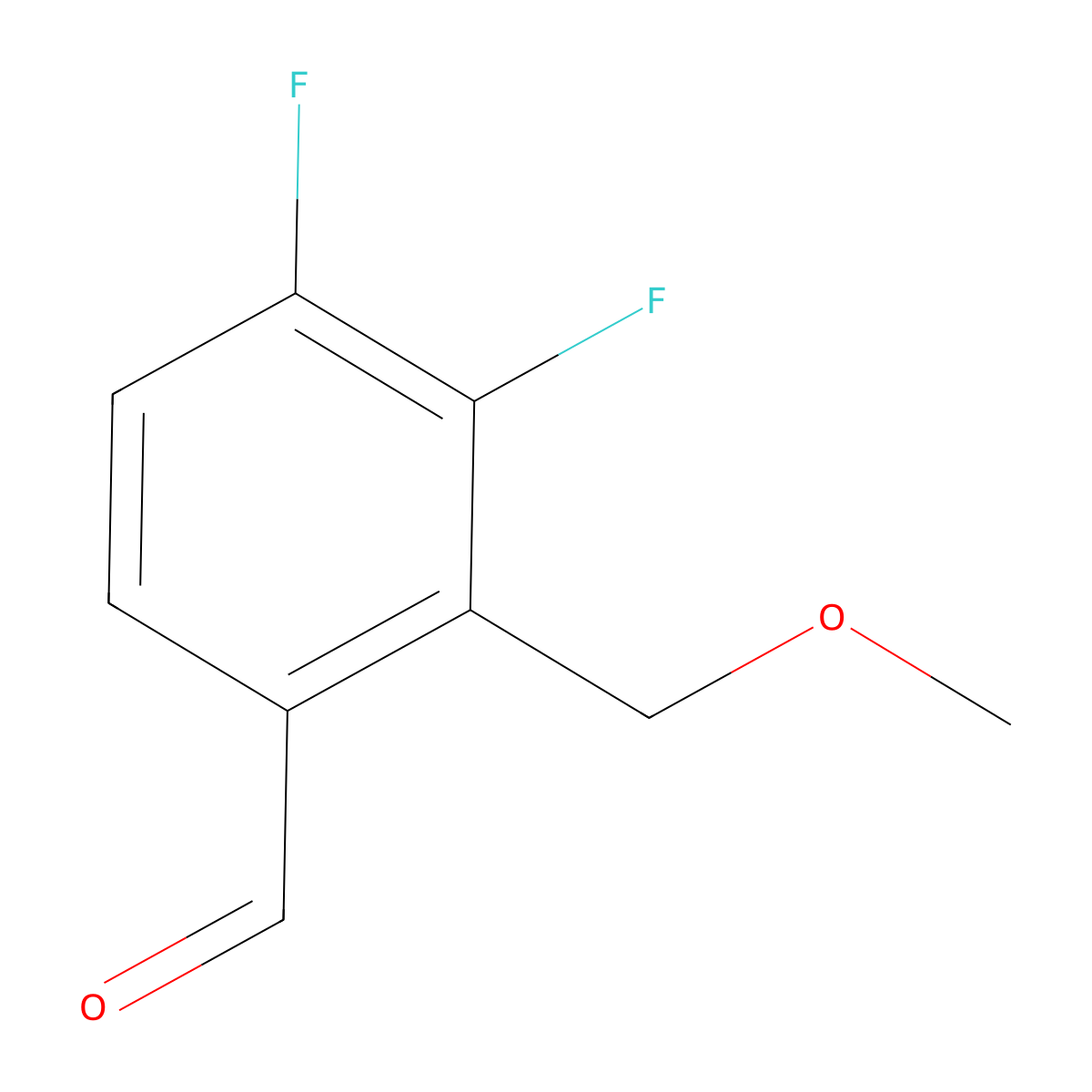 3,4-Difluoro-2-(methoxymethyl)benzaldehyde molecular structure, CAS 2734775-61-0