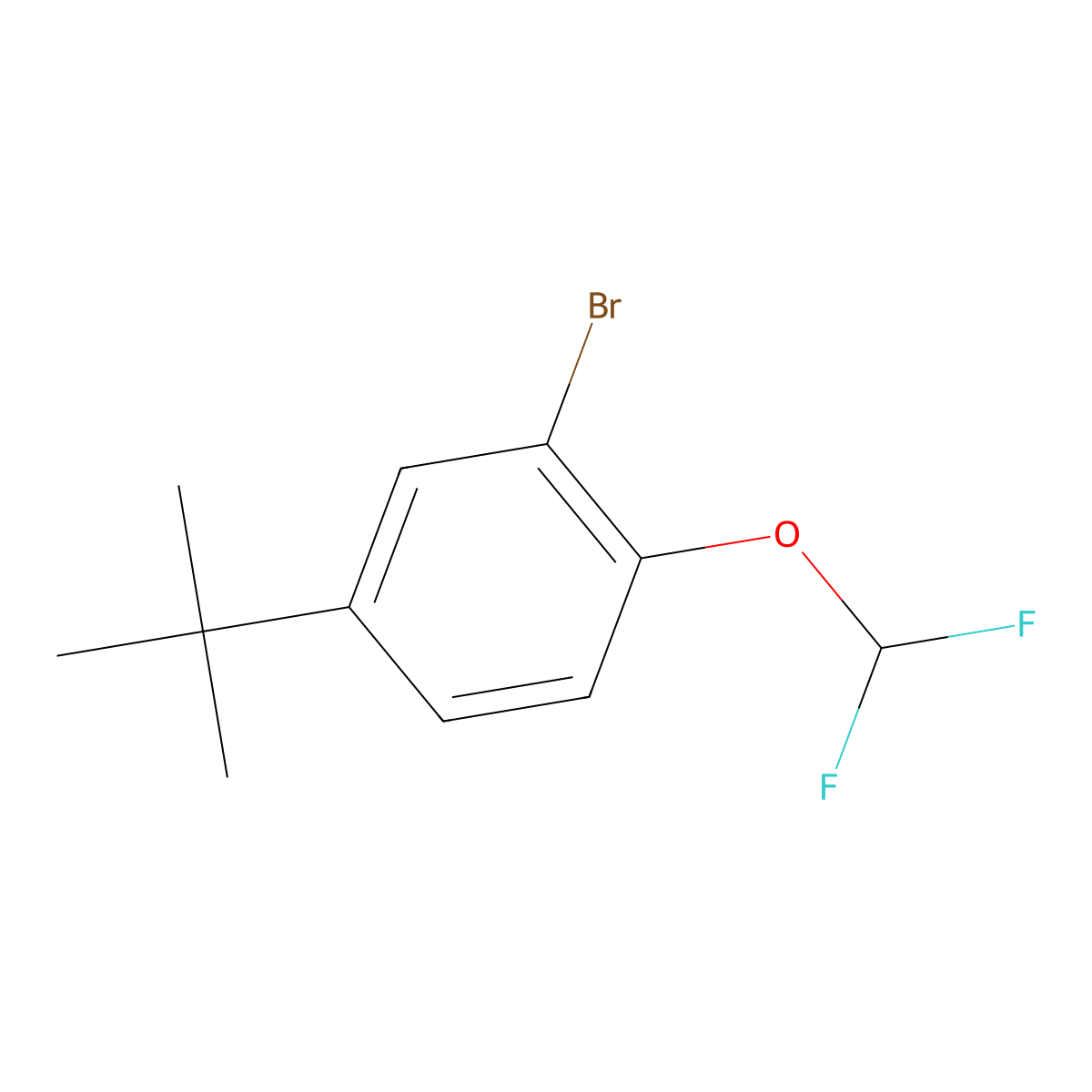 2-Bromo-4-(tert-butyl)-1-(difluoromethoxy)benzene molecular structure, CAS 2734775-63-2
