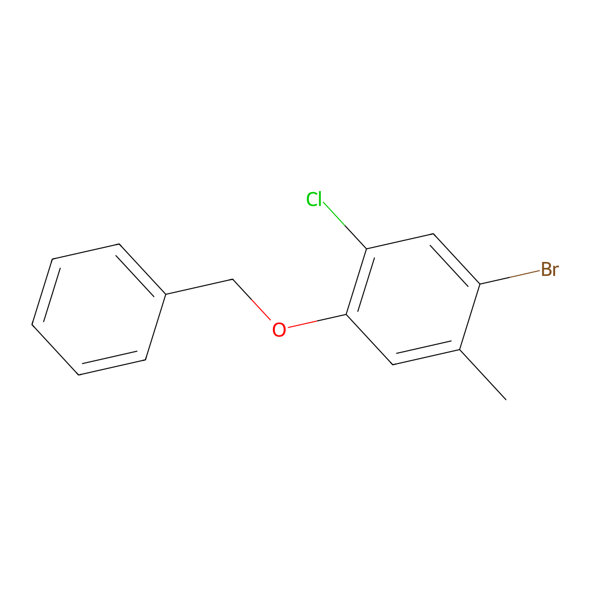 1-(Benzyloxy)-4-bromo-2-chloro-5-methylbenzene molecular structure, CAS 2734775-64-3