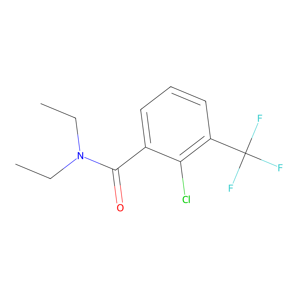 2-Chloro-N,N-diethyl-3-(trifluoromethyl)benzamide molecular structure, CAS 2734775-69-8