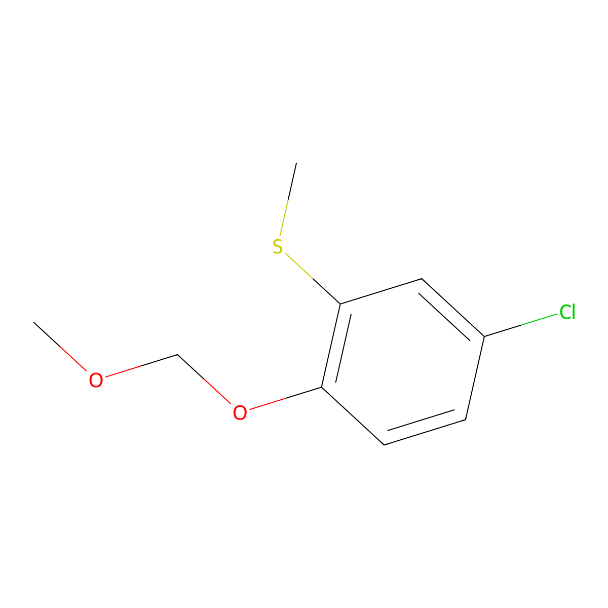(5-Chloro-2-(methoxymethoxy)phenyl)(methyl)sulfane molecular structure, CAS 2734775-84-7
