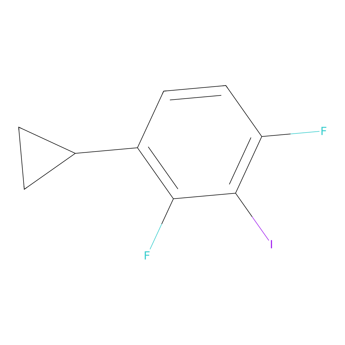 1-Cyclopropyl-2,4-difluoro-3-iodobenzene molecular structure, CAS 2734775-87-0