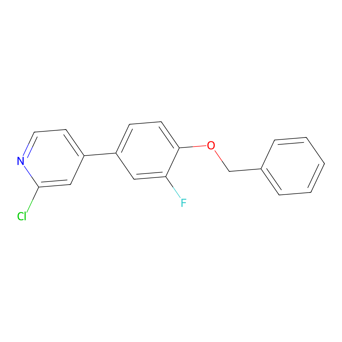 4-(4-(Benzyloxy)-3-fluorophenyl)-2-chloropyridine molecular structure, CAS 2734775-93-8