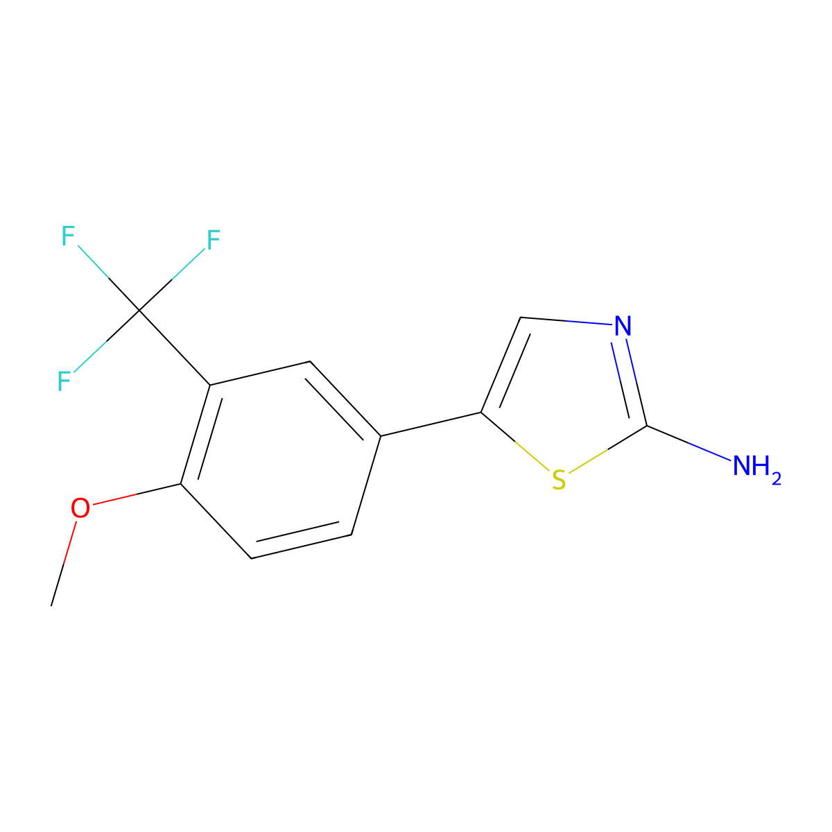 5-(4-Methoxy-3-(trifluoromethyl)phenyl)thiazol-2-amine molecular structure, CAS 2734775-97-2