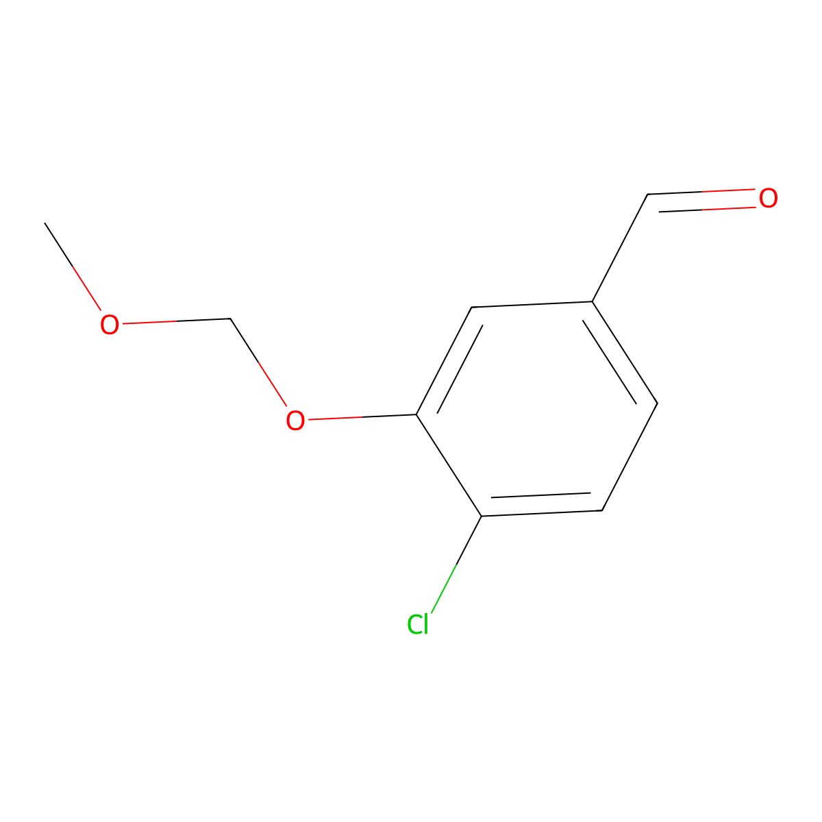4-Chloro-3-(methoxymethoxy)benzaldehyde molecular structure, CAS 2734775-98-3