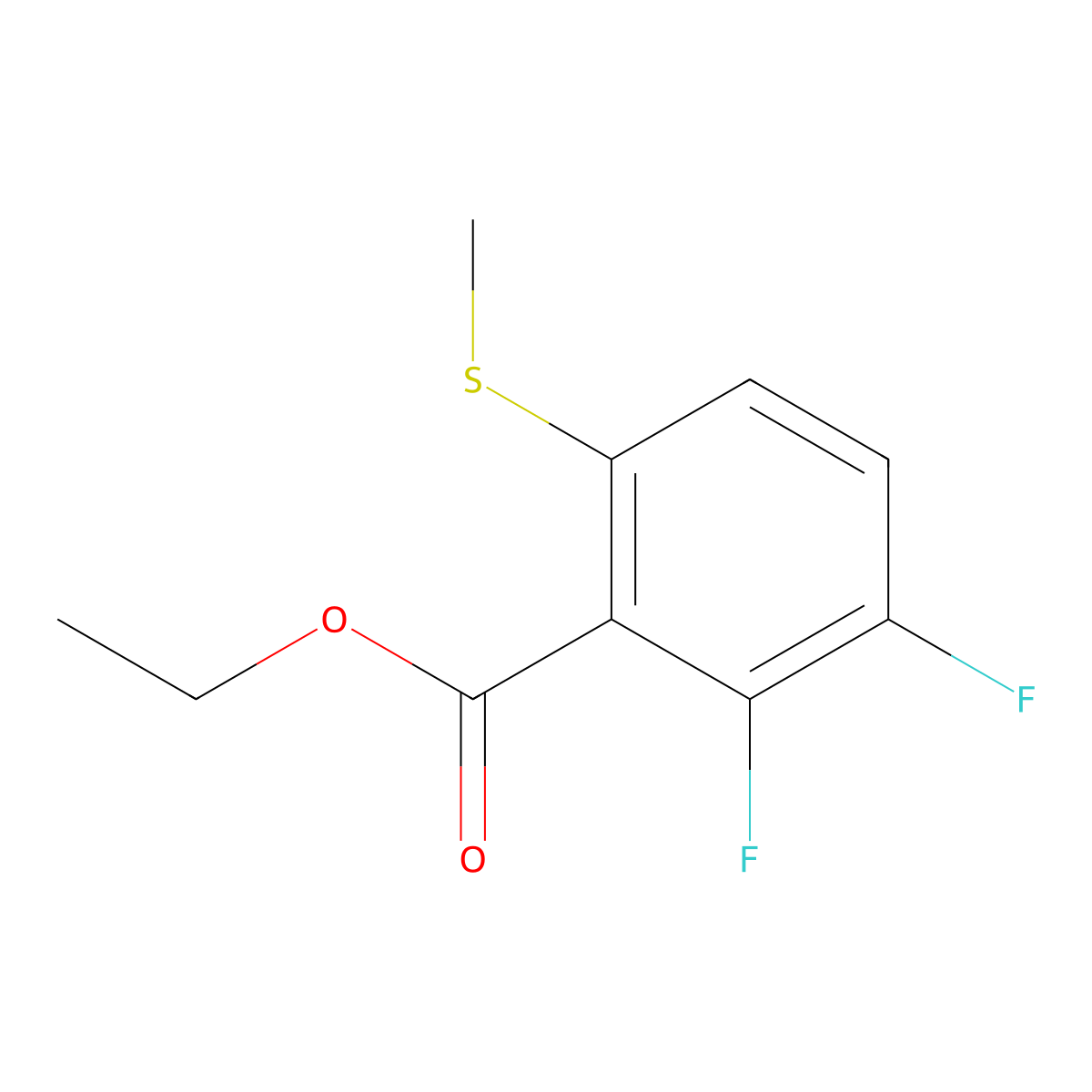 Ethyl 2,3-difluoro-6-(methylthio)benzoate molecular structure, CAS 2734775-99-4