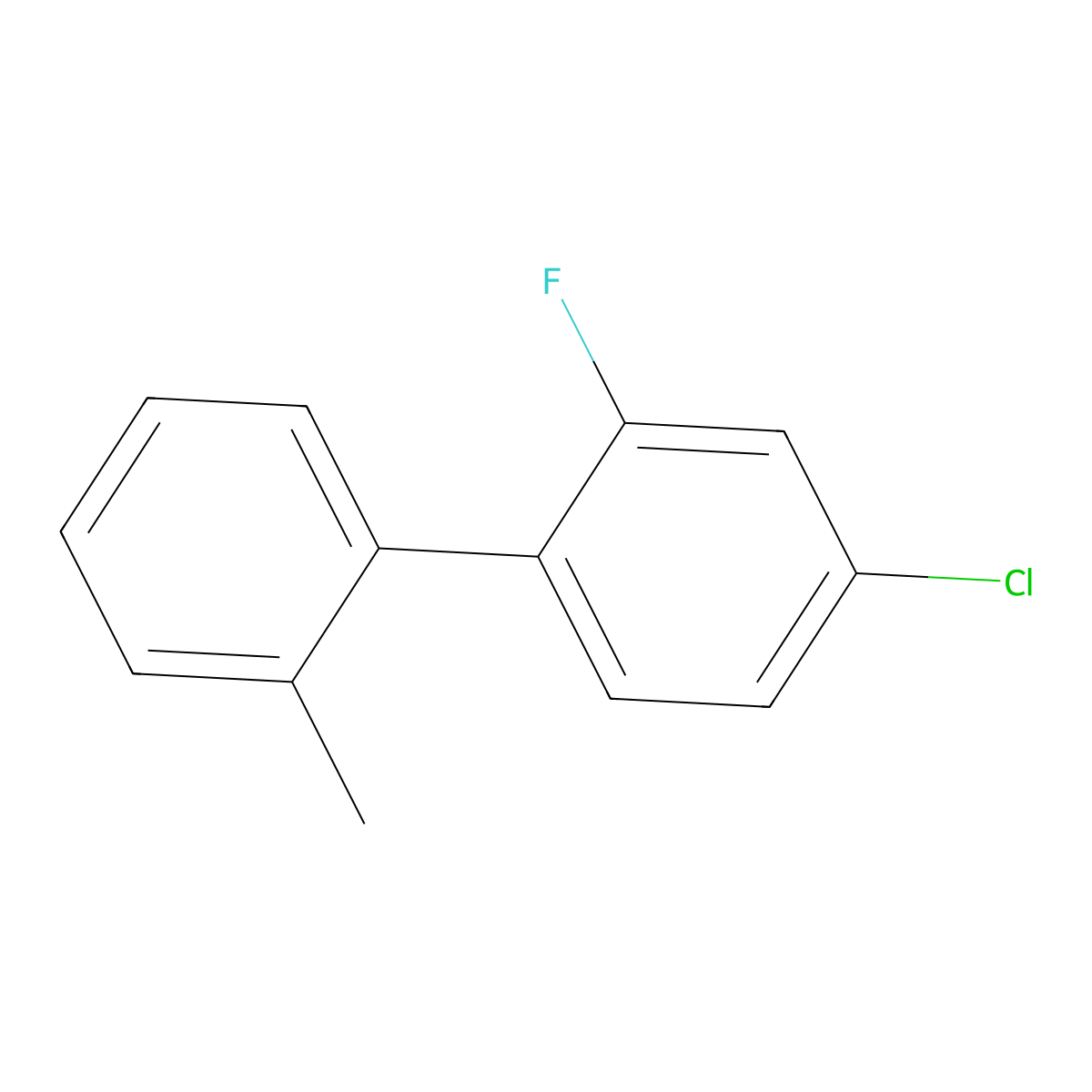 4-Chloro-2-fluoro-2'-methyl-1,1'-biphenyl molecular structure, CAS 2734776-14-6