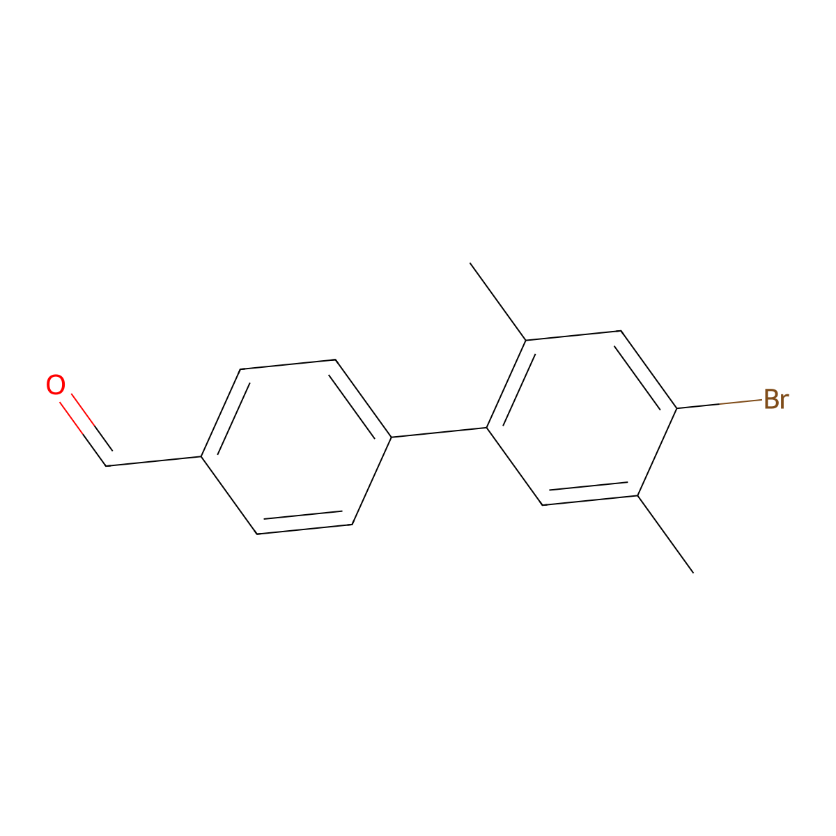 4'-Bromo-2',5'-dimethyl-[1,1'-biphenyl]-4-carbaldehyde molecular structure, CAS 2734776-20-4