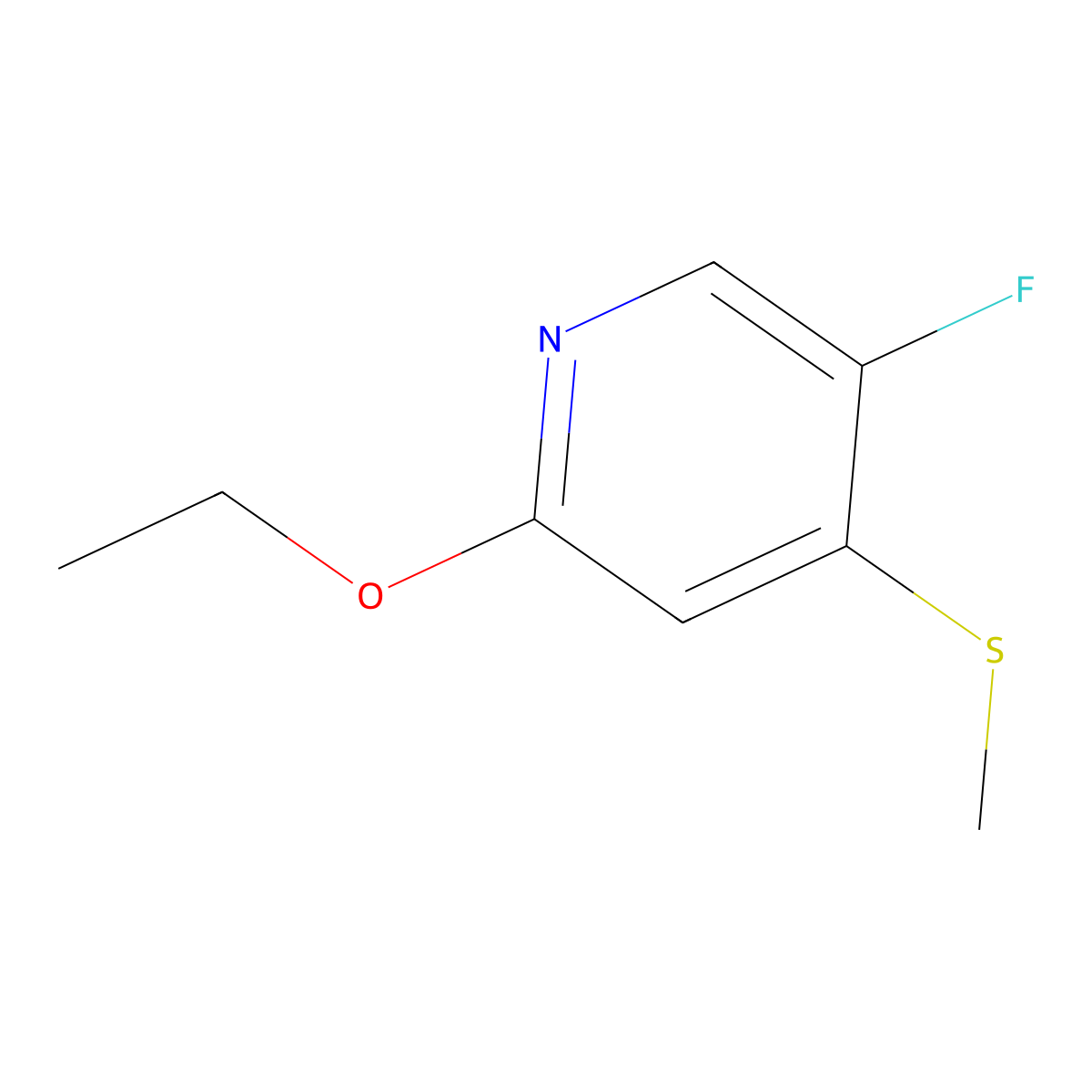 2-Ethoxy-5-fluoro-4-(methylthio)pyridine molecular structure, CAS 2734776-22-6