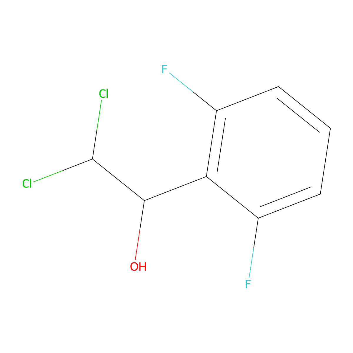2,2-Dichloro-1-(2,6-difluorophenyl)ethanol molecular structure, CAS 2734776-28-2