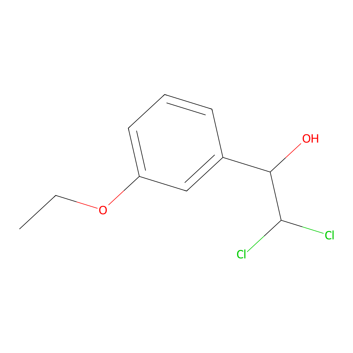 2,2-Dichloro-1-(3-ethoxyphenyl)ethanol molecular structure, CAS 2734776-31-7