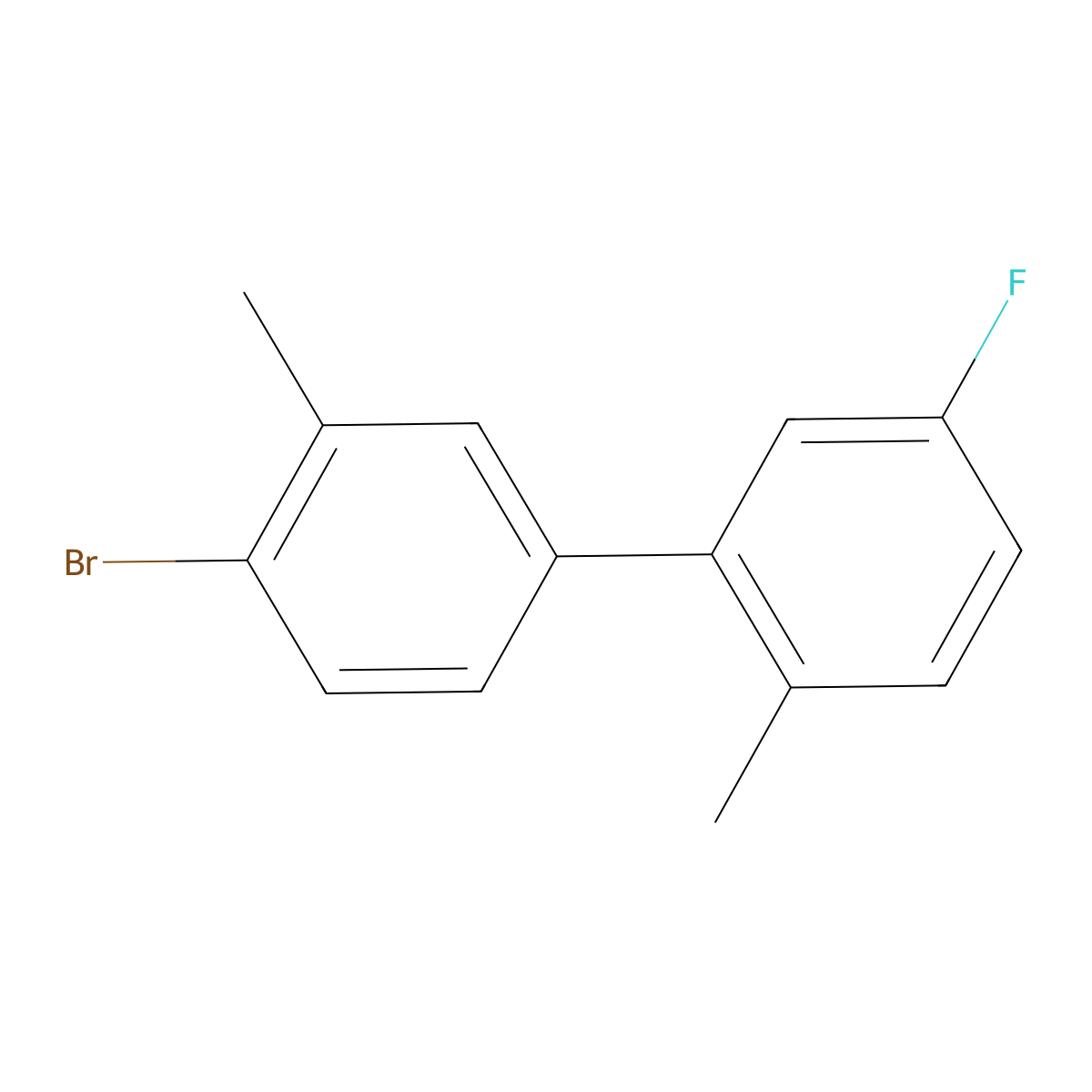 4'-Bromo-5-fluoro-2,3'-dimethyl-1,1'-biphenyl molecular structure, CAS 2734776-32-8