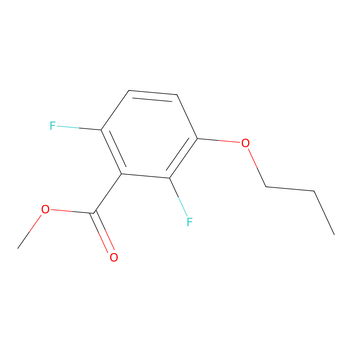 Methyl 2,6-difluoro-3-propoxybenzoate molecular structure, CAS 2734776-36-2